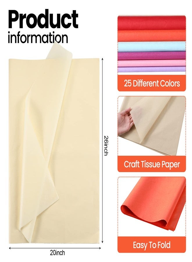 Yahenda 500 Sheets 26 x 20 Inch Colored Tissue Paper Bulk for Gift Wrapping Supplies 25 Color Wrapping Tissue for Gift Bas Decor Craft Packaging Birthday Wedding Baby Shower Festival DIY Art Decor - Image 2